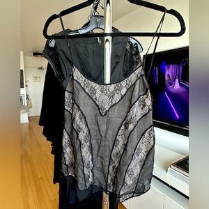 HAUTE HIPPIE lace camisole w/ adjustable spaghetti straps